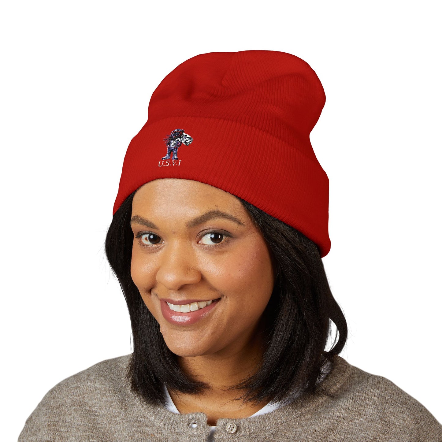Classic Cuffed VI Beanie with Embroidered Design
