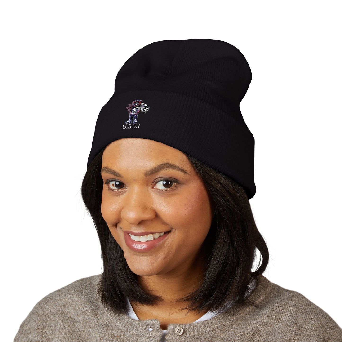 Classic Cuffed VI Beanie with Embroidered Design