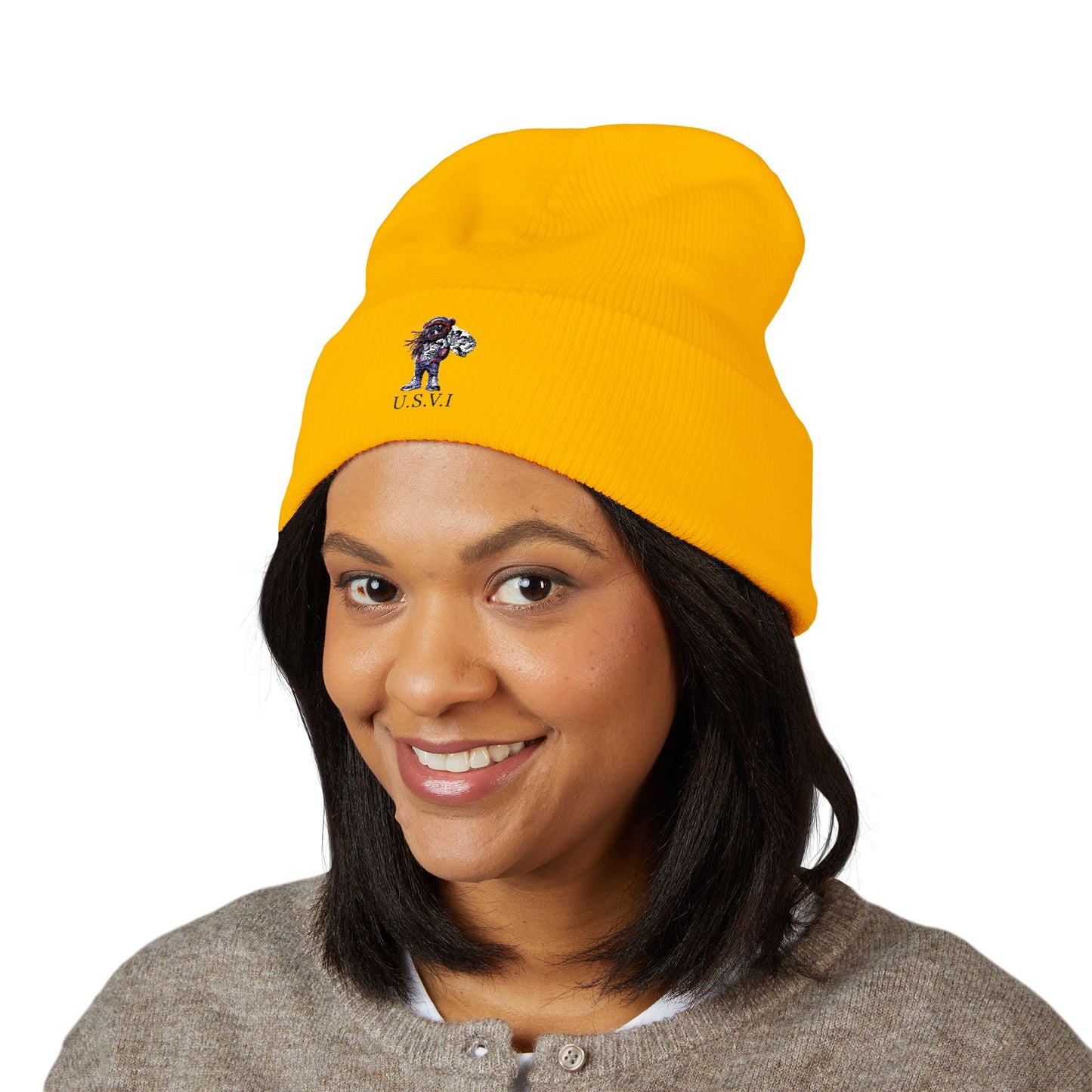 Embroidered VI Bear Beanie