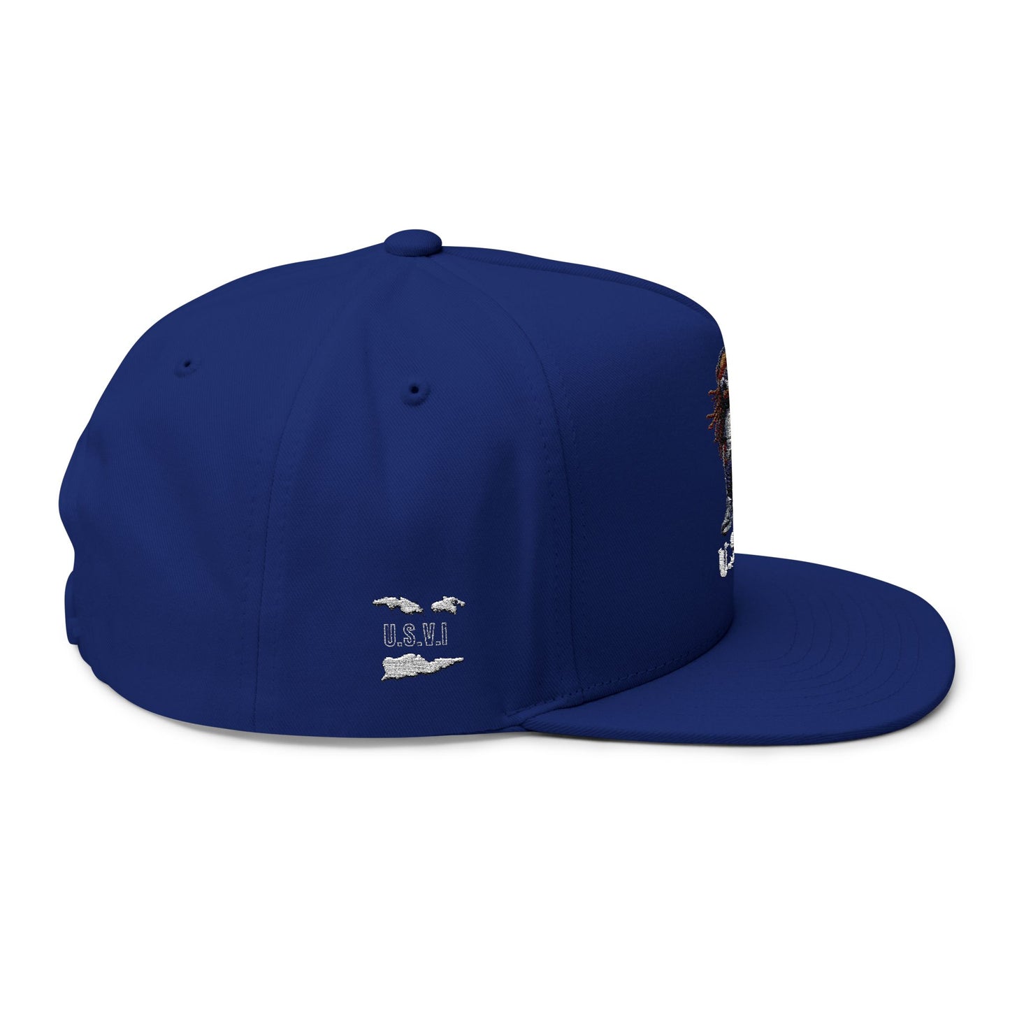 Embroidered Flat Bill Cap with VI Bear Design