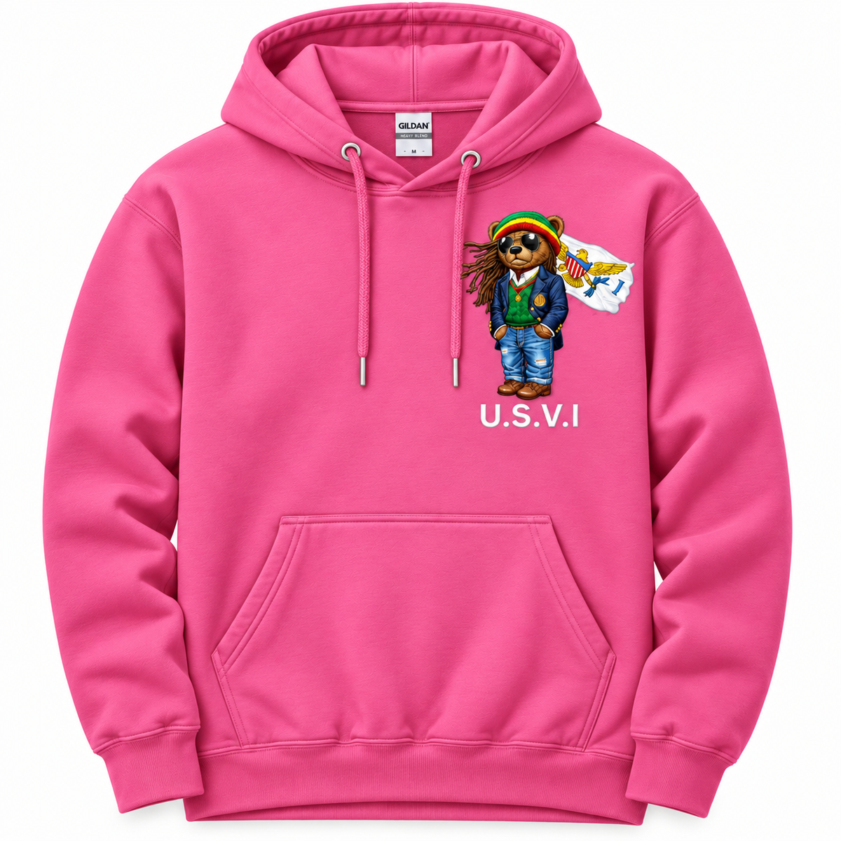 USVI Island Bear Pullover Hoodie