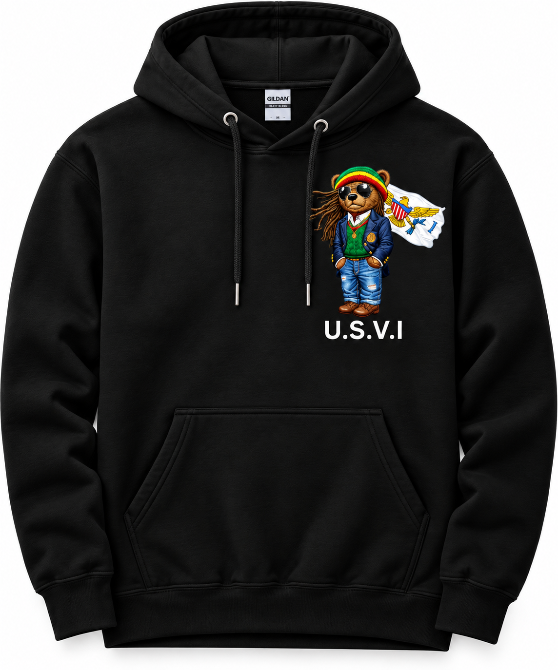 USVI Island Bear Pullover Hoodie