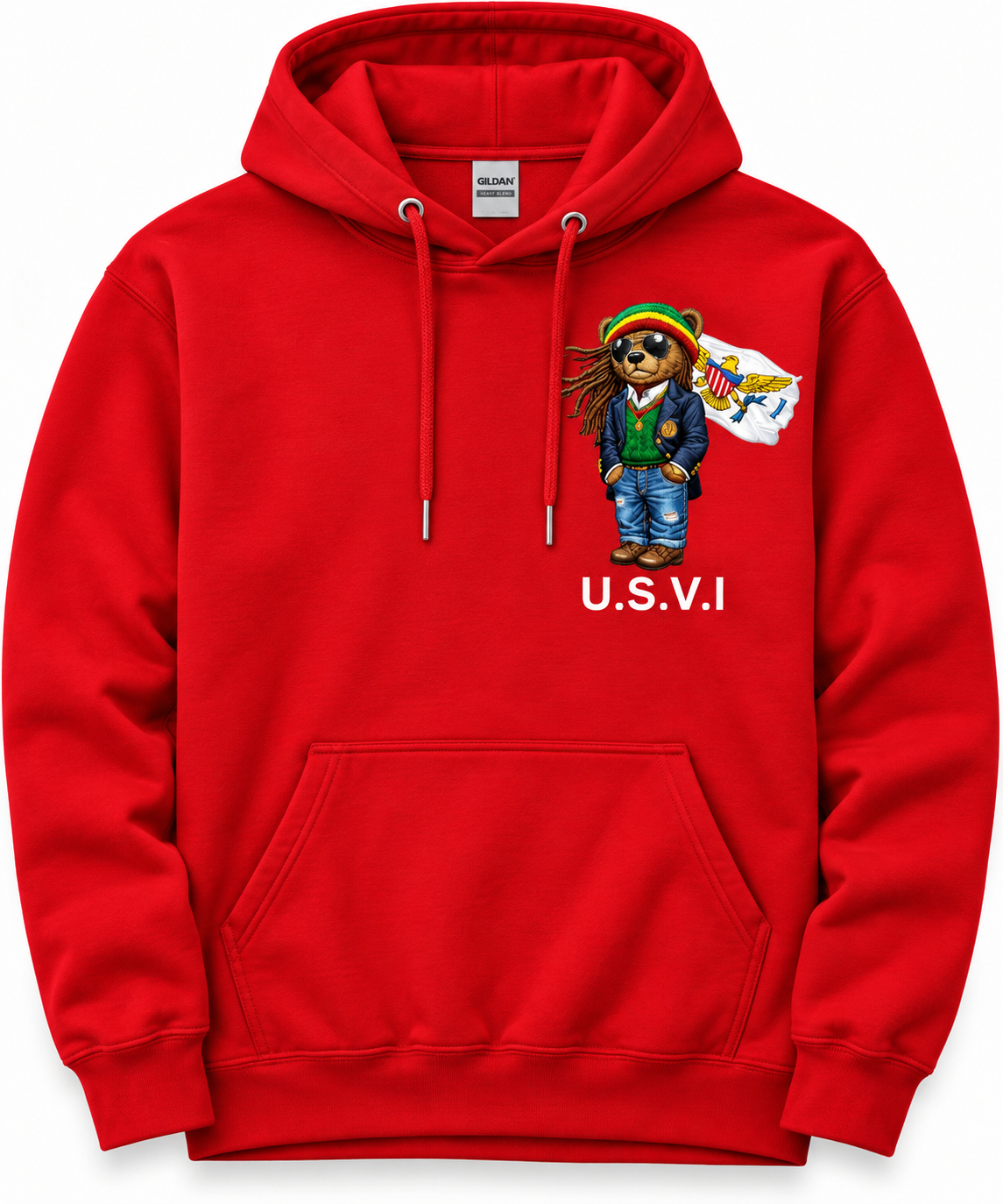 USVI Island Bear Pullover Hoodie