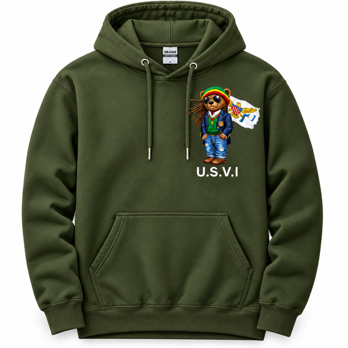USVI Island Bear Pullover Hoodie
