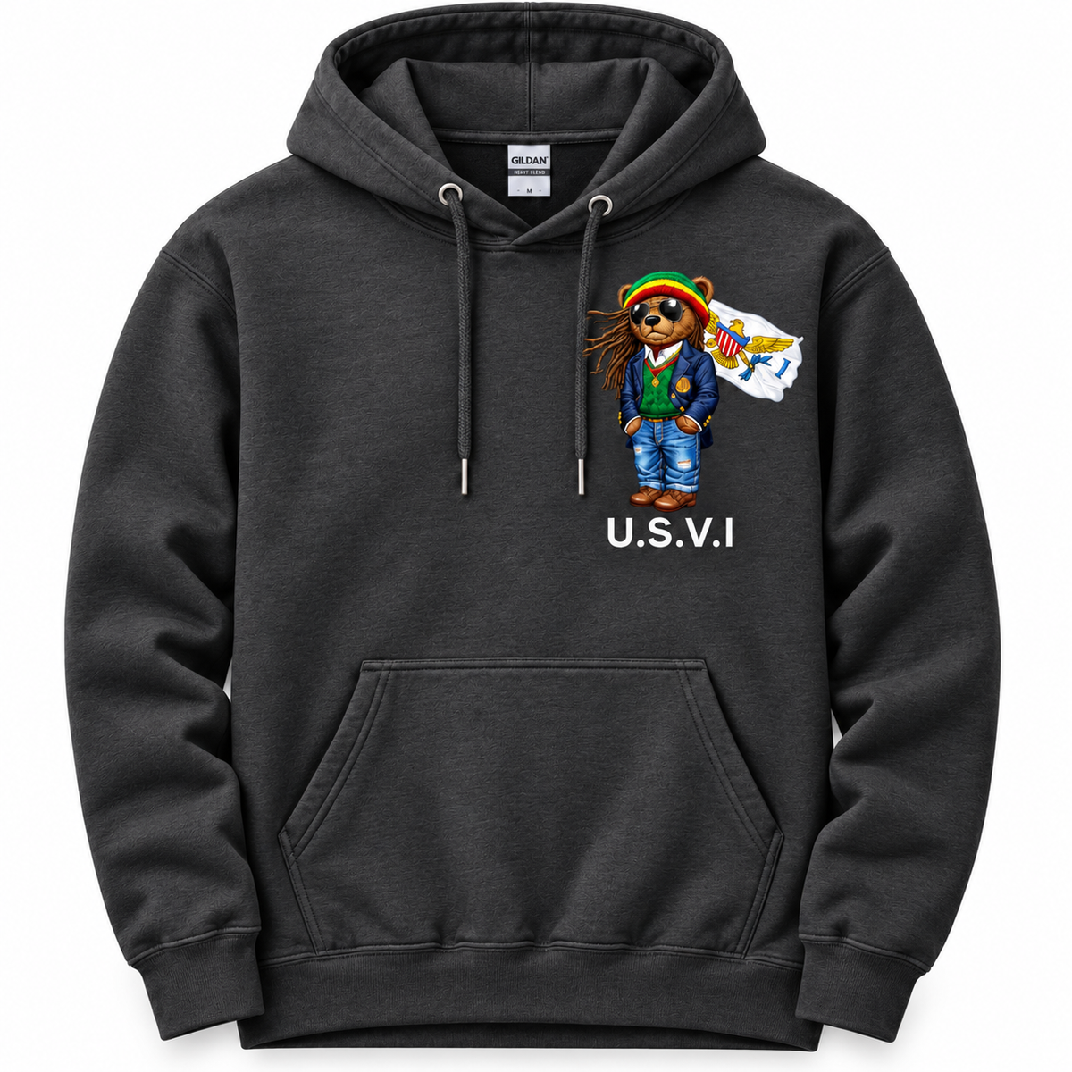 USVI Island Bear Pullover Hoodie