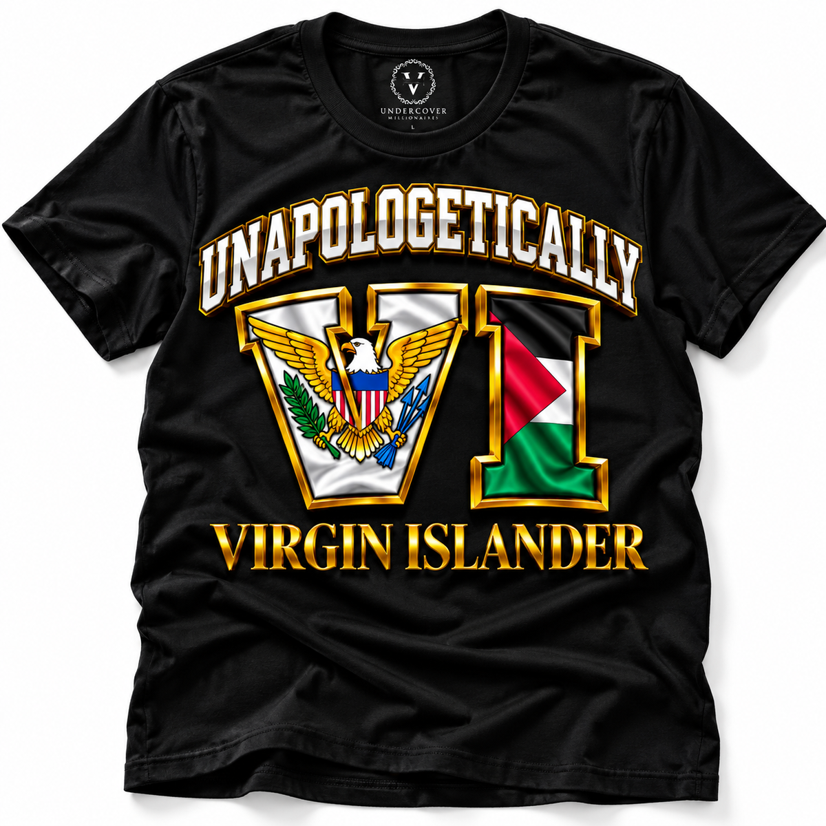 Unapologetically VI – Palestinian Virgin Islander Graphic Tee | Black