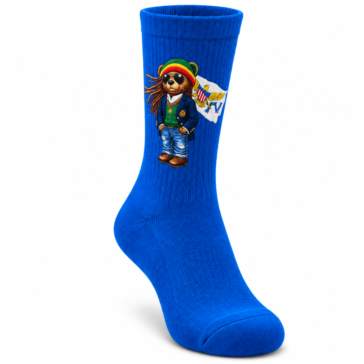 VI Island Bear Crew Socks