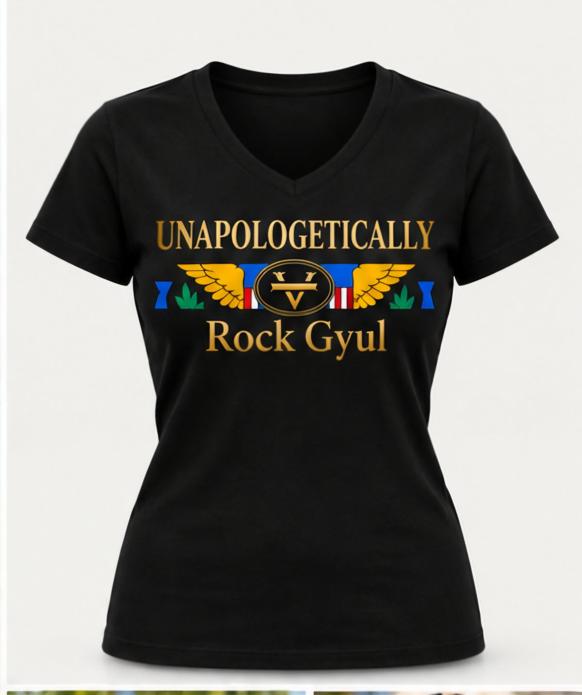 Unapologetically Rock Gyul Women’s V-Neck Tee