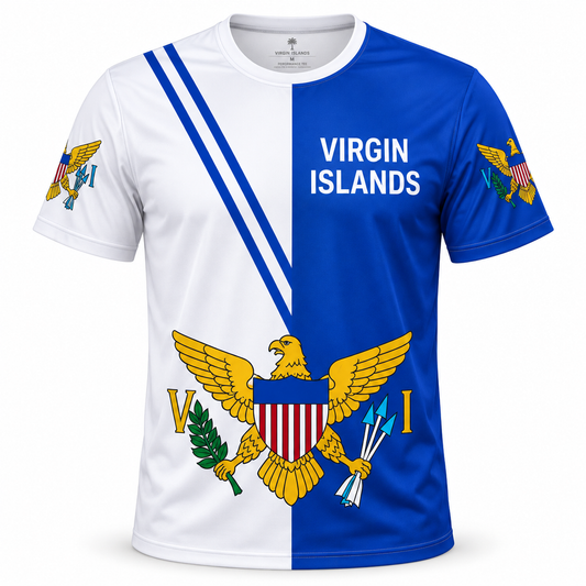 US Virgin Islands Heritage Performance Tee – Blue & White
