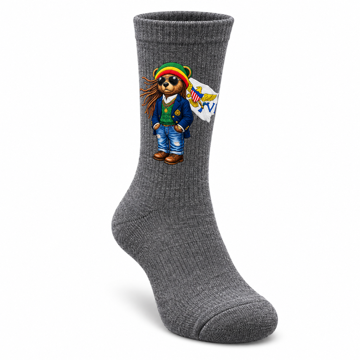 VI Island Bear Crew Socks