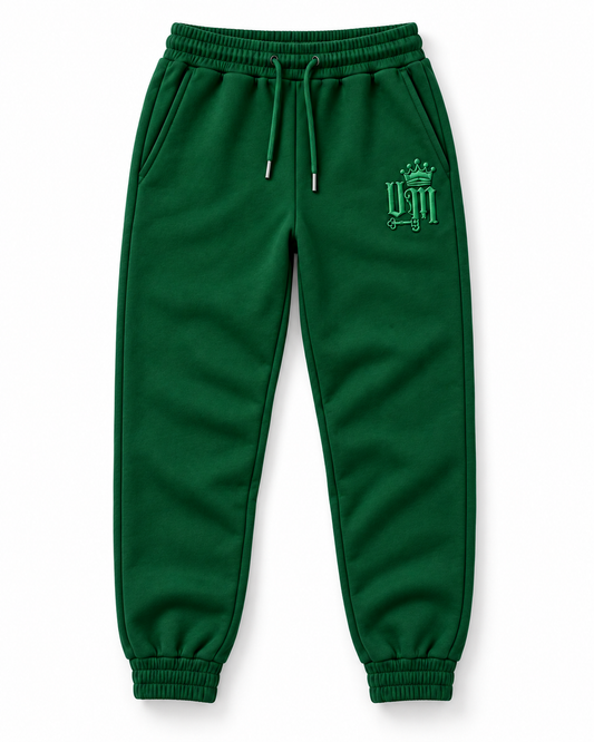 Undercover Millionaire Crown Monogram Joggers – Forest Green
