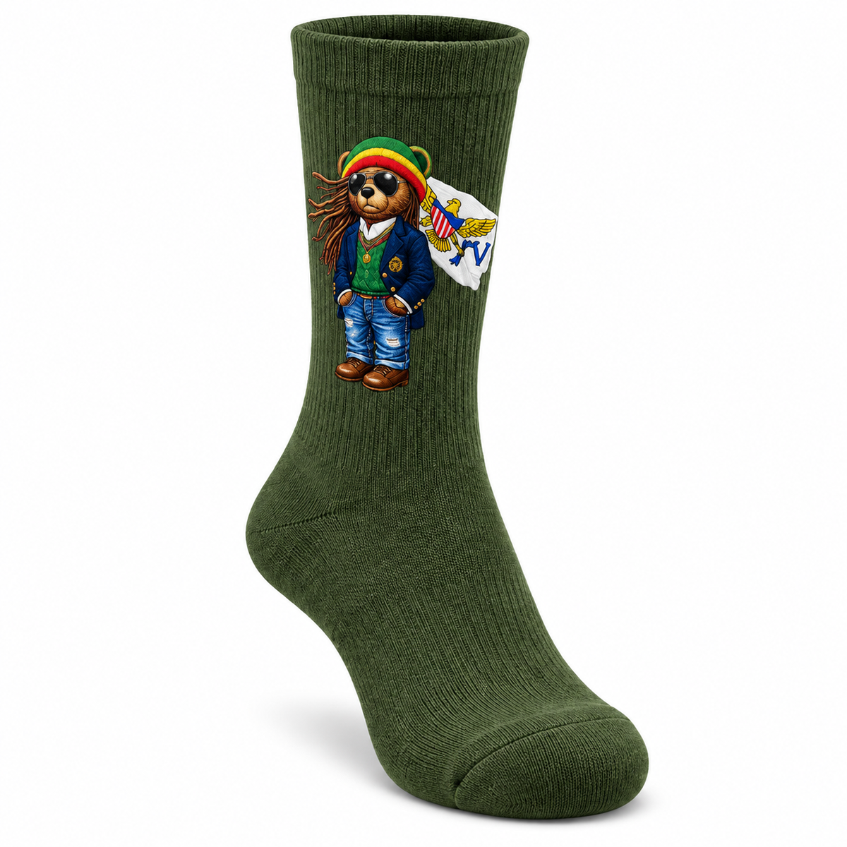 VI Island Bear Crew Socks