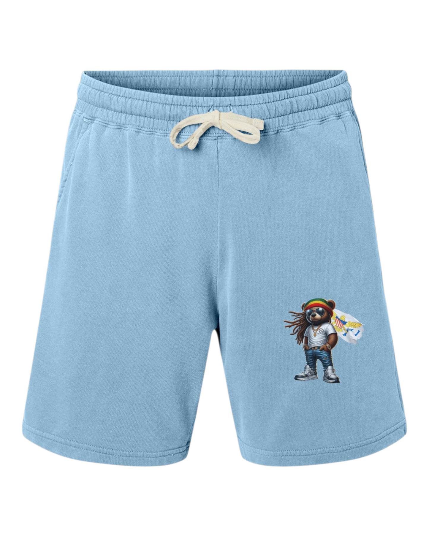 VI Rasta Bear Lightweight Fleece Sweat Shorts