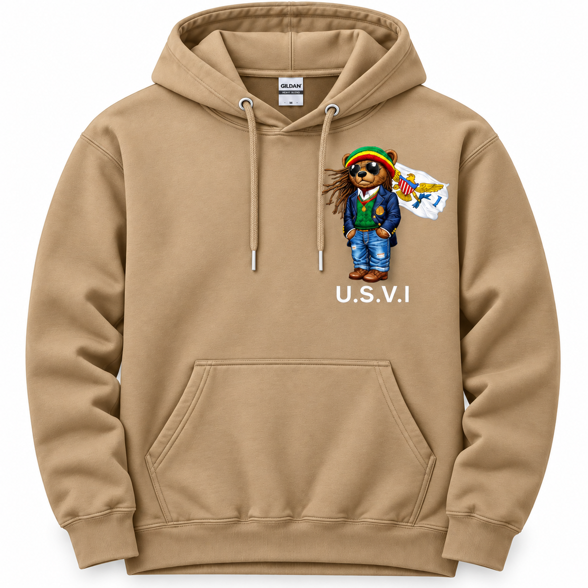 USVI Island Bear Pullover Hoodie
