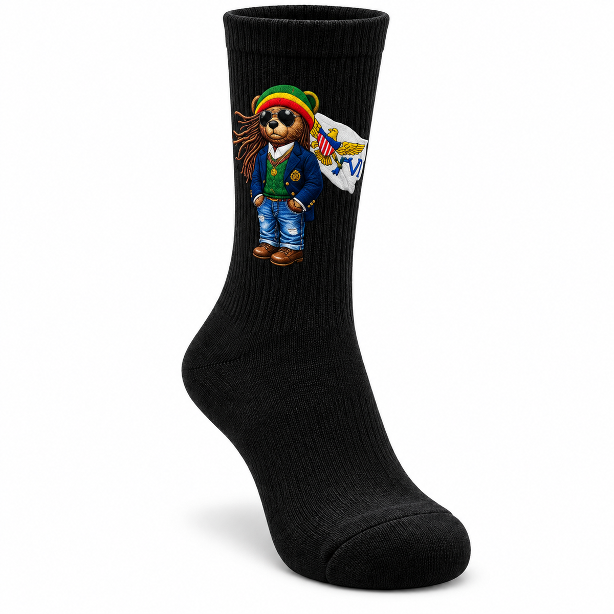 VI Island Bear Crew Socks