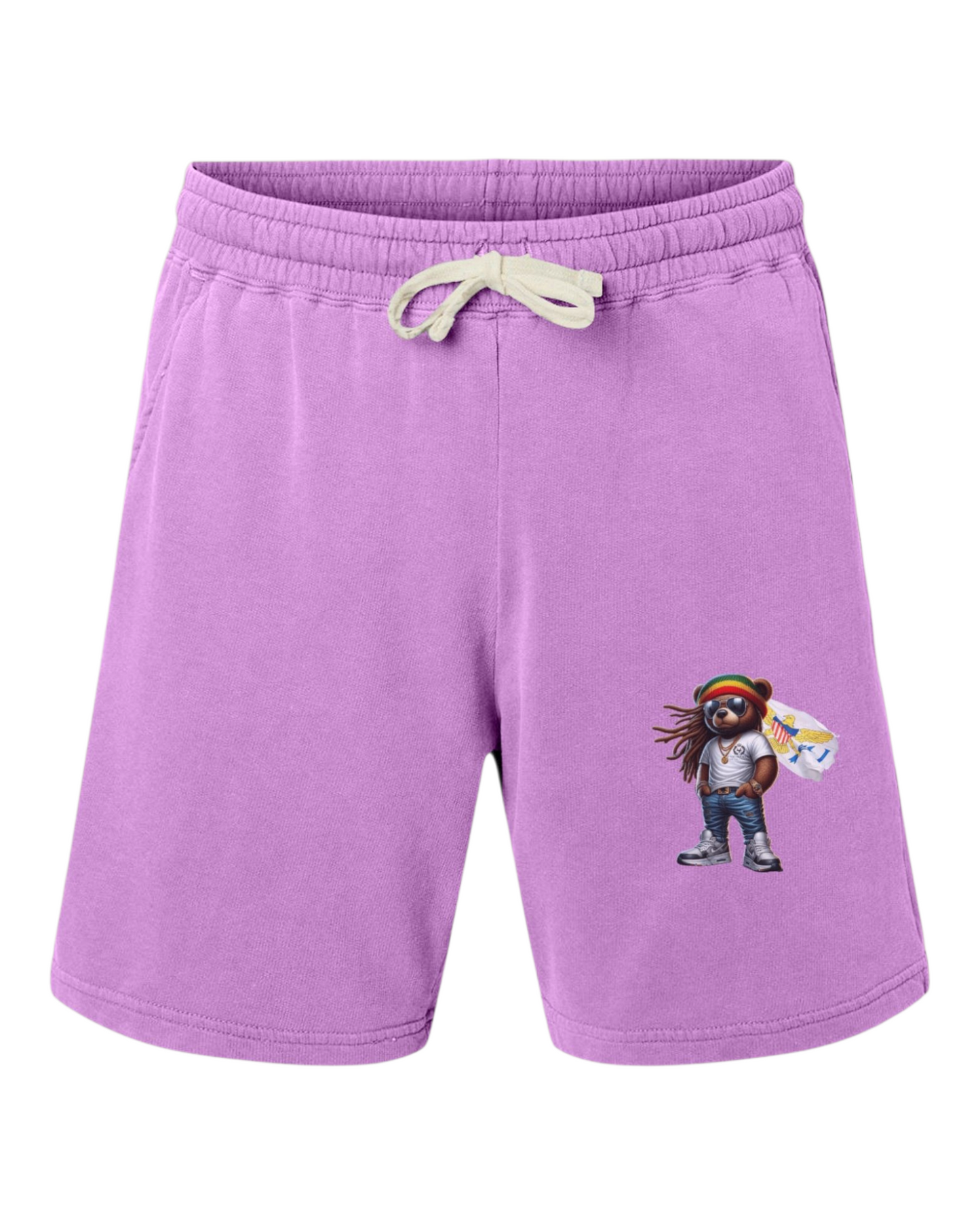 VI Rasta Bear Lightweight Fleece Sweat Shorts