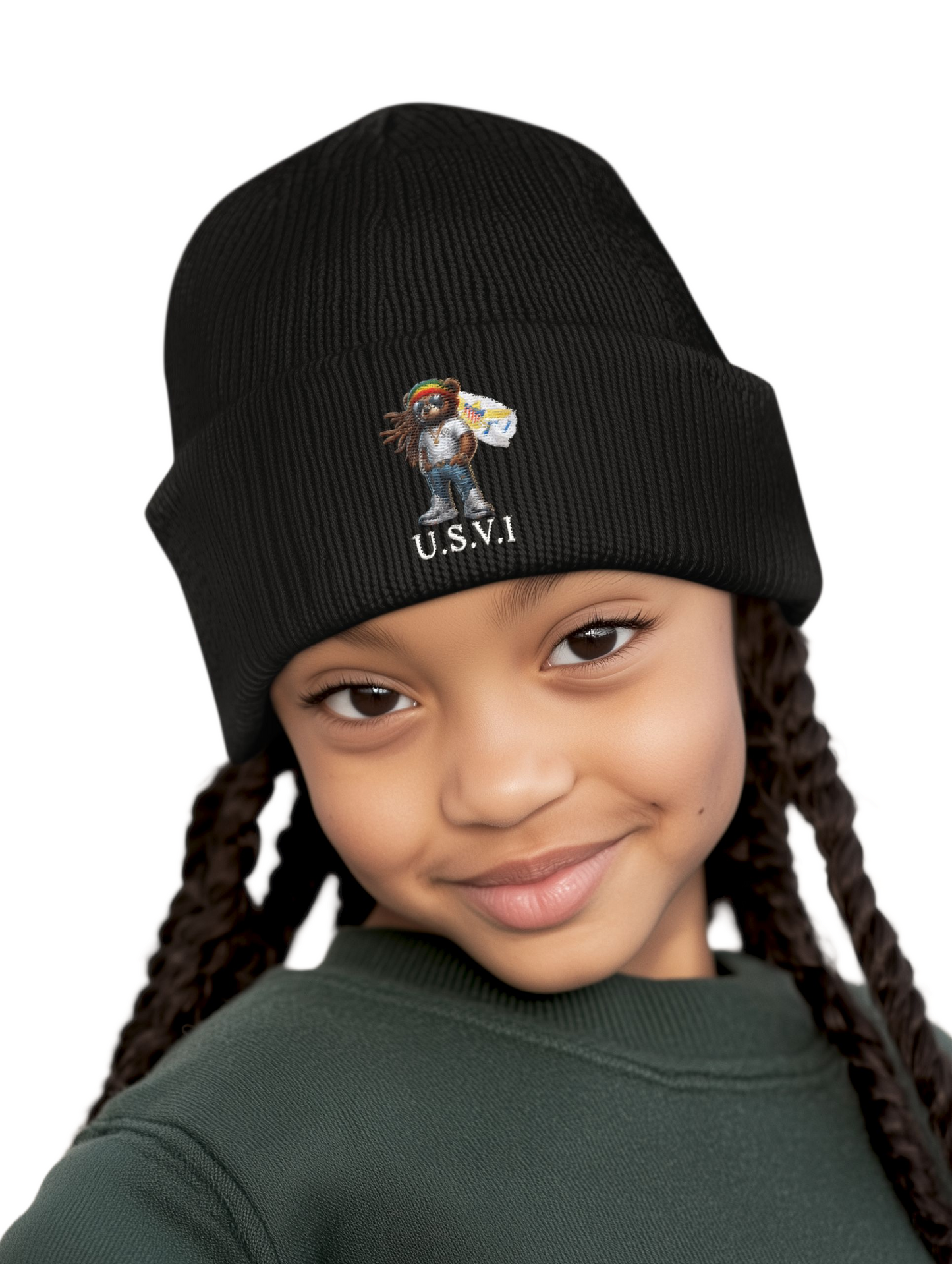 Embroidered VI Bear Beanie