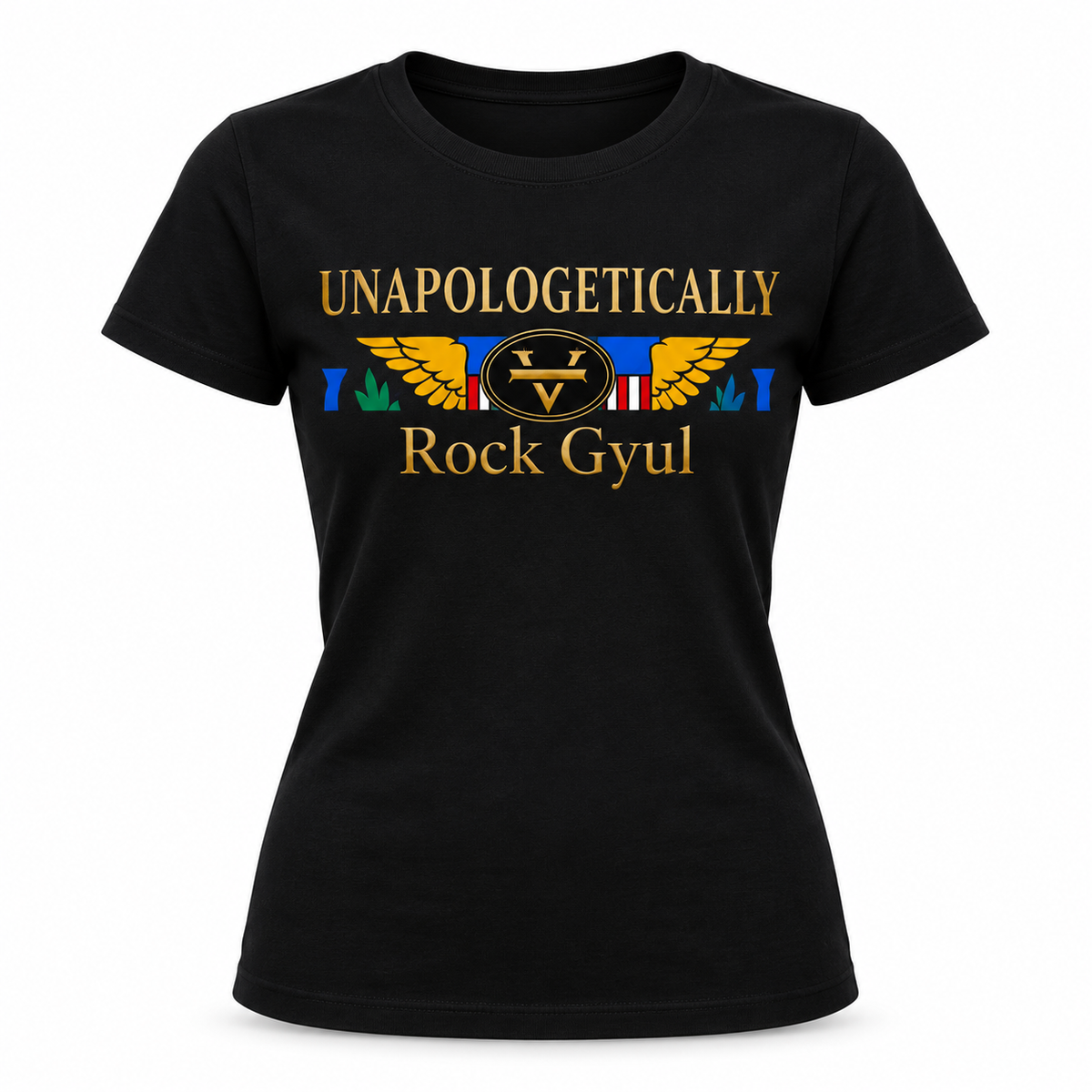 Unapologetically Rock Gyul – Women’s VI Heritage Tee | Black & Gold