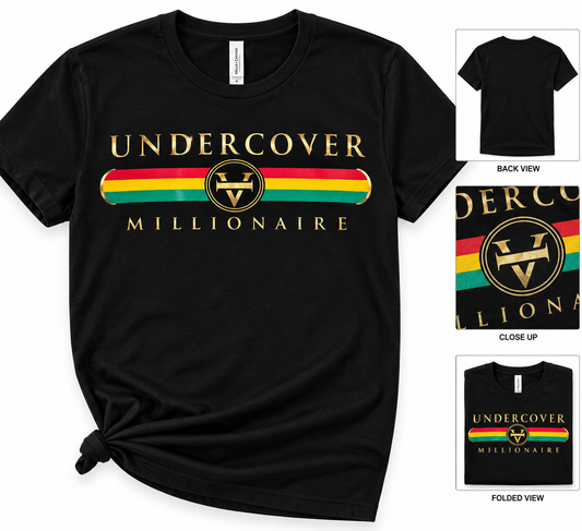 Undercover Millionaire Rasta Signature Tee – Black